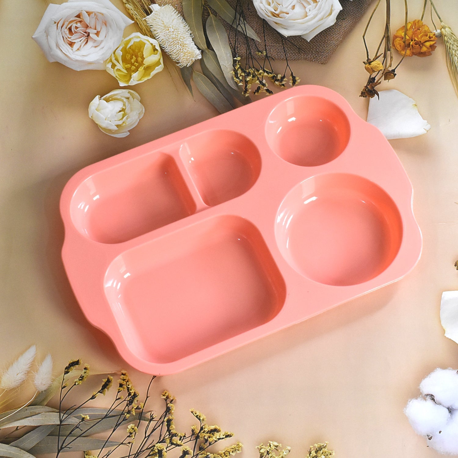 Unbreakable Plastic Food Plates / Biodegradable 5 Compartment Square Plate for Food Unbreakable Plastic Food Plates / Biodegradable 5 Compartment Square Plate for Food
